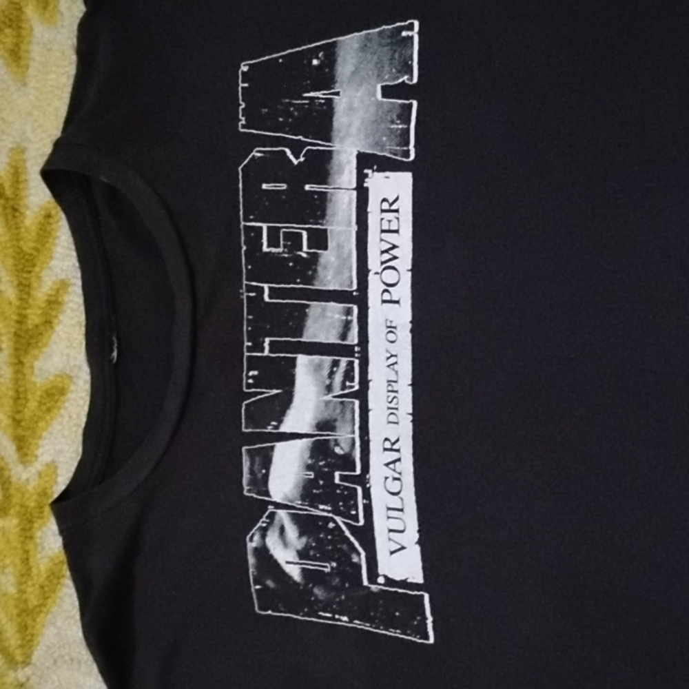 Mens Vintage XL Black Pantera Vulgar Display of Power Shirt Band Metal Music